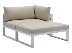 Conjunto lazer jardim modular alumínio branco almofadas bege - NOLLAY de MYLIA