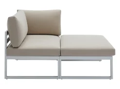 Conjunto lazer jardim modular alumínio branco almofadas bege - NOLLAY de MYLIA
