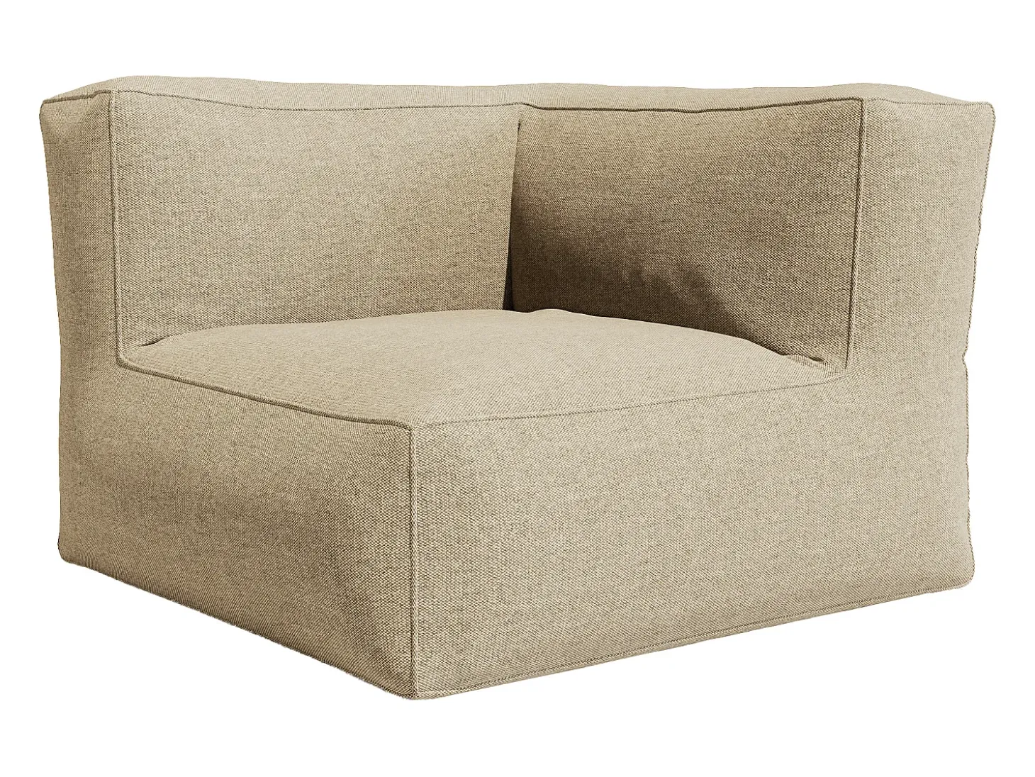 Conjunto lazer jardim tecido bege: sofá, cadeirão, canto e pufe - NOUMARA de MYLIA