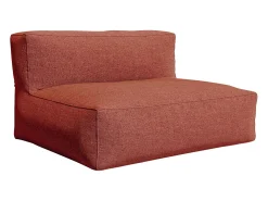 Conjunto lazer jardim tecido terracota: sofá, 2 cadeirões e pufe - NOUMARA de MYLIA