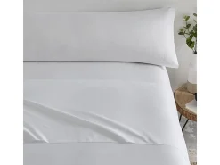 Conjunto Lençol Liso 3 Peças Cama 120cm Branco Descanso Toque Extra Suave