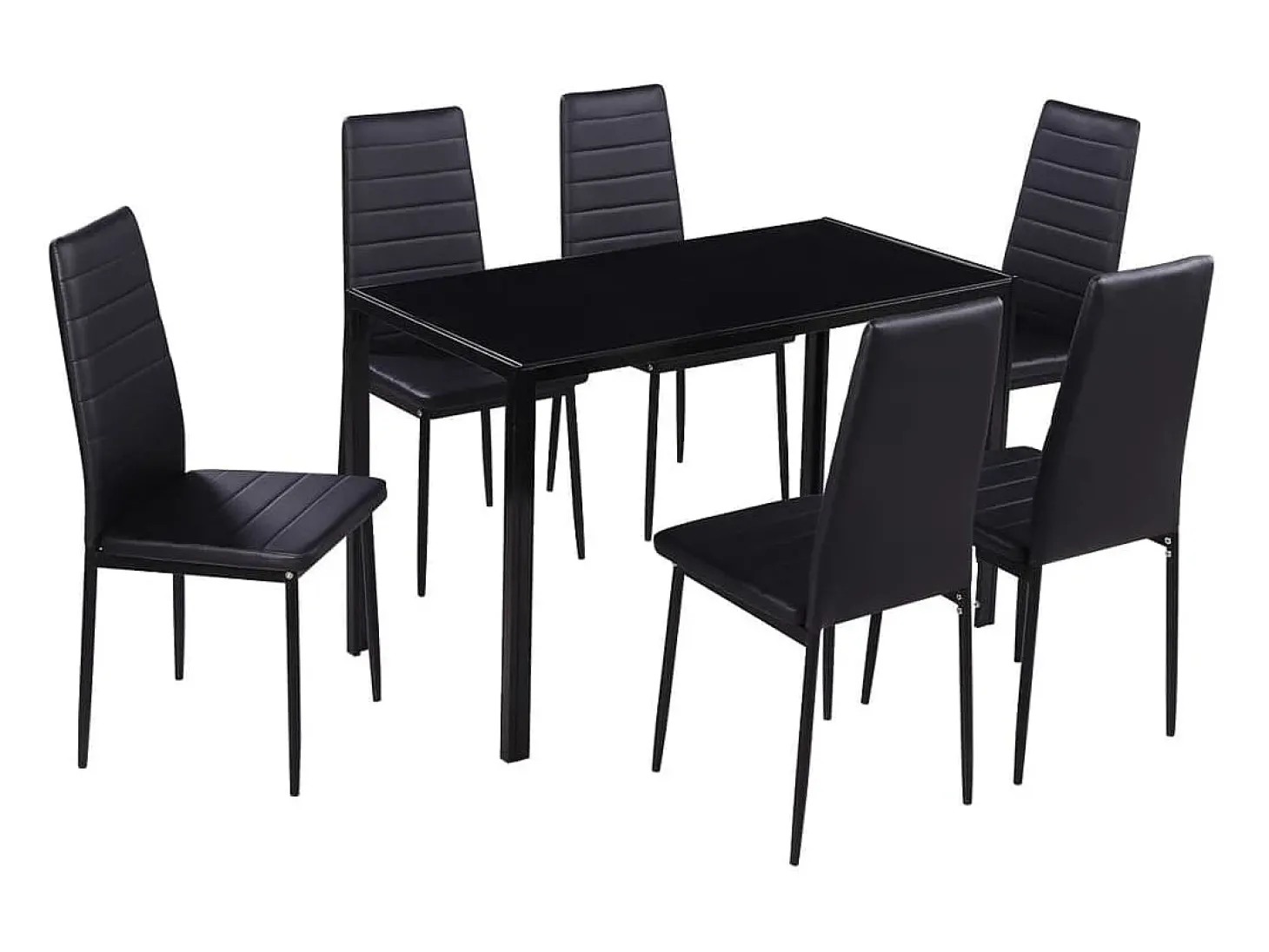 Conjunto mesa de jantar 7 pcs preto
