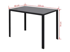 Conjunto mesa de jantar 7 pcs preto