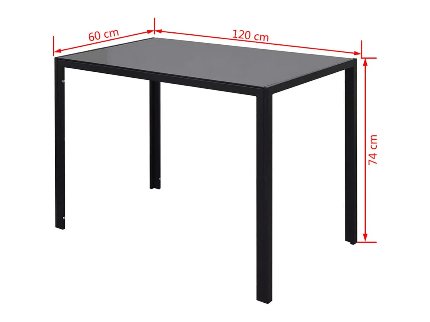 Conjunto mesa de jantar 7 pcs preto