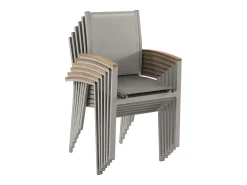 Conjunto mesa jantar jardim alumínio mesa extensível 180/240 e 8 cadeirões NAURU de MYLIA