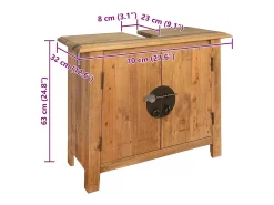 Conjunto móveis casa de banho pinho maciço