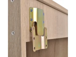 Conjunto móveis casa de banho 4 pcs com bacia e torneira, bege