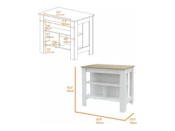 Conjunto Norfolk, 35.4/60 CM Al X 103/150 An cm X 70/31.5 P cm, Branco / Duna