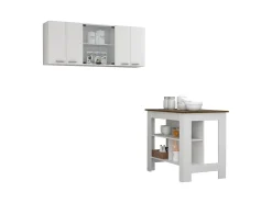 Conjunto Norfolk, 35.4/60 CM Al X 103/150 An cm X 70/31.5 P cm, Branco / Caramelo