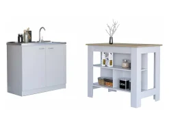 Conjunto Phoenix, 90/90 cm Al X 103/100 cm An X 70/50 cm P, Branco / Duna