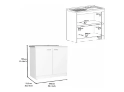 Conjunto Phoenix, 90/90 cm Al X 103/100 cm An X 70/50 cm P, Branco / Duna
