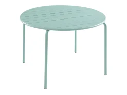 Conjunto sala de jardim em metal, mesa D110 cm e 4 cadeiras verde amêndoa CEDEIRA de MYLIA