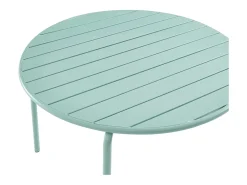 Conjunto sala de jardim em metal, mesa D110 cm e 4 cadeiras verde amêndoa CEDEIRA de MYLIA