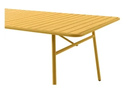 Conjunto sala jantar jardim metal, mesa 160 cm e 4 cadeiras amarelo mostarda - MIRMANDE