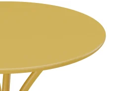 Conjunto sala jantar jardim metal, mesa D60 cm e 2 cadeiras empilháveis amarelo - MIRMANDE