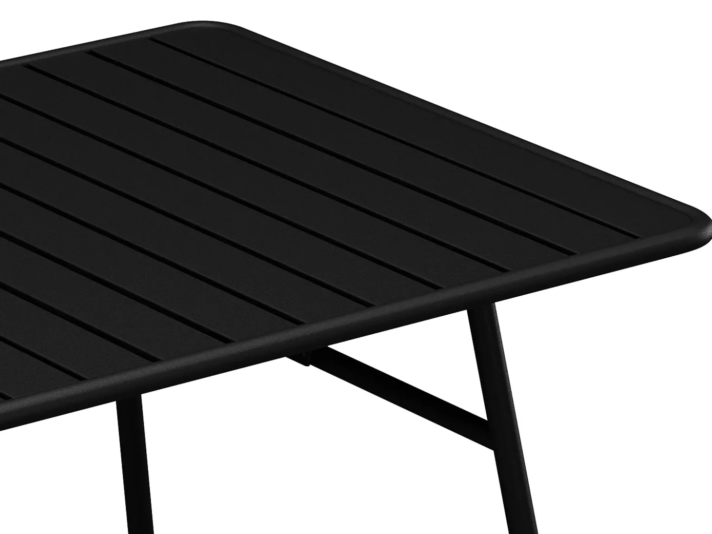Conjunto sala jantar metal mesa C160 cm, 2 cadeirões e 2 cadeiras preto MIRMANDE
