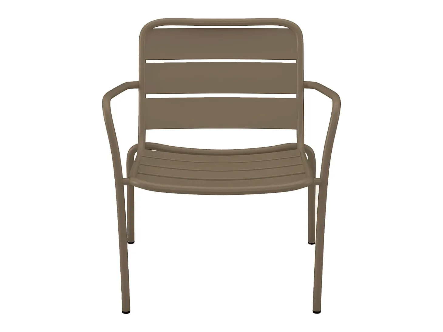 Conjunto sala jardim metal, 2 cadeirões baixos e mesas encaixar cor taupe MIRMANDE