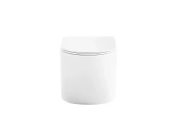 Conjunto sanita suspensa cerâmica branco brilhante com estrutura decorativa, JAVOINE