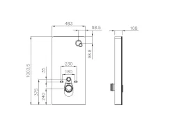 Conjunto sanita suspensa cerâmica branco brilhante com estrutura decorativa, JAVOINE