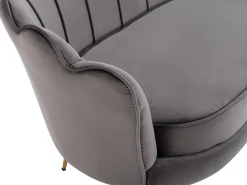 Conjunto sofá de 2 lugares e poltrona concha em veludo antracite DANDELION