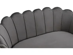 Conjunto sofá de 2 lugares e poltrona concha em veludo antracite DANDELION