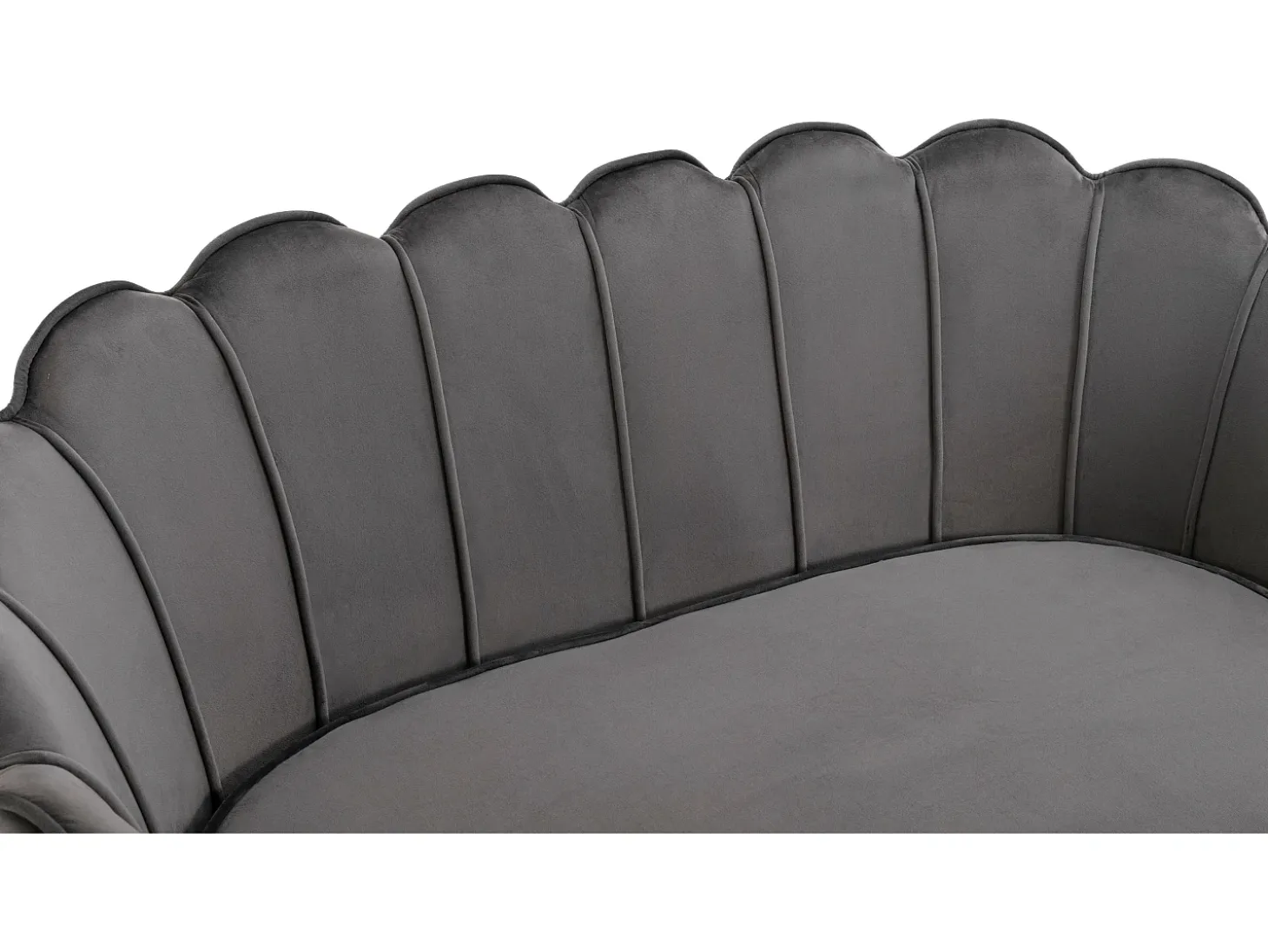 Conjunto sofá de 2 lugares e poltrona concha em veludo antracite DANDELION