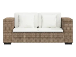 Conjunto sofás de 2 + 3 lugares, vime genuíno