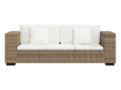 Conjunto sofás de 2 + 3 lugares, vime genuíno