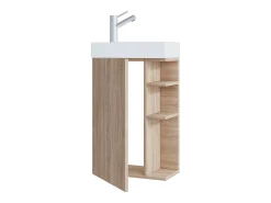 Conjunto VCM de 2 peças | Lavandaria para hóspedes WC | Banheiro | Lavatório | Móveis de casa de banho Conjunto de casa de banho – Lumia (Sonoma oak)