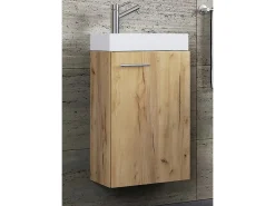 Conjunto VCM de 2 peças | Lavandaria para hóspedes WC | Banheiro | Lavatório | Conjunto de casas de banho - Slito (carvalho mel)