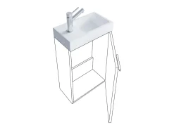 Conjunto VCM de 2 peças | Lavandaria para hóspedes WC | Banheiro | Lavatório | Conjunto de casas de banho - Slito (carvalho mel)