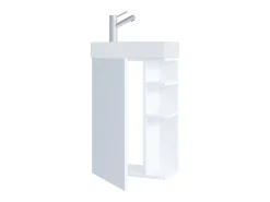 Conjunto VCM de 2 peças | Lavandaria para hóspedes WC | Banheiro | Lavatório | Móveis de casa de banho Conjunto de casas de banho – Lumia (Branco)