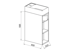 Conjunto VCM de 2 peças | Lavandaria para hóspedes WC | Banheiro | Lavatório | Móveis de casa de banho Conjunto de casas de banho – Lumia (Branco)
