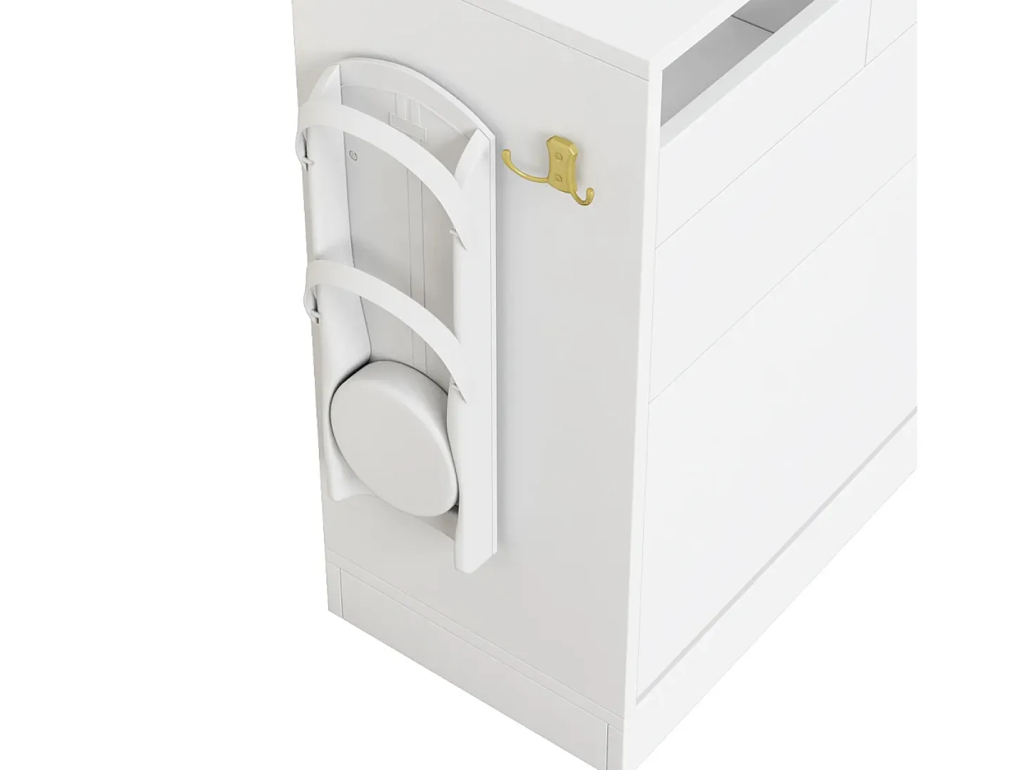 Conjunto vestiário de entrada 163×35×161 cm - com cabideiro e espelho - banco e móvel para sapatos - com iluminação LED - Branco