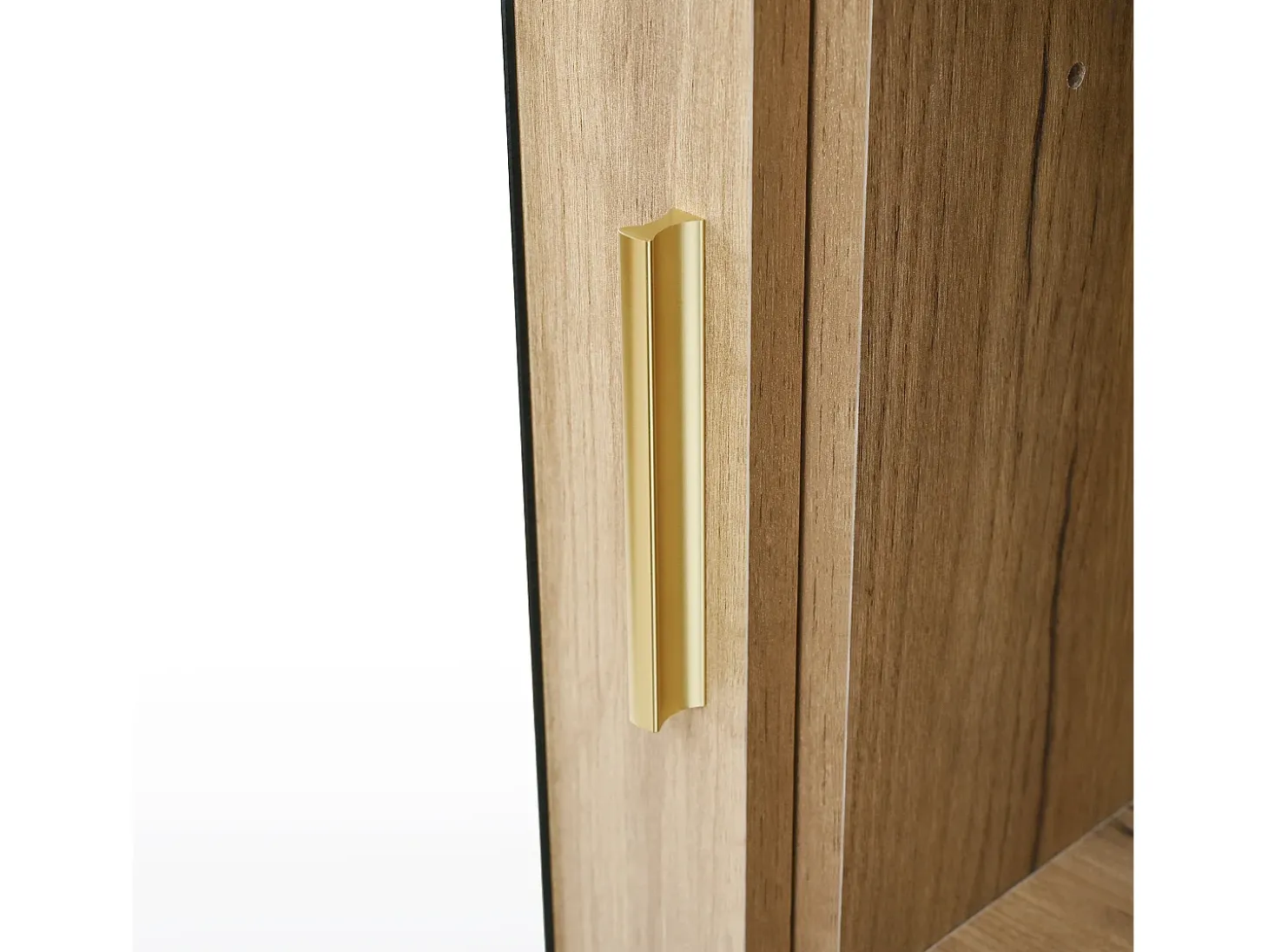 Conjunto vestiário de entrada 160x38x180cm - con 3 portas e compartimentos de armazenamento - con espelho e móvel para sapatos - con gancho - Natural