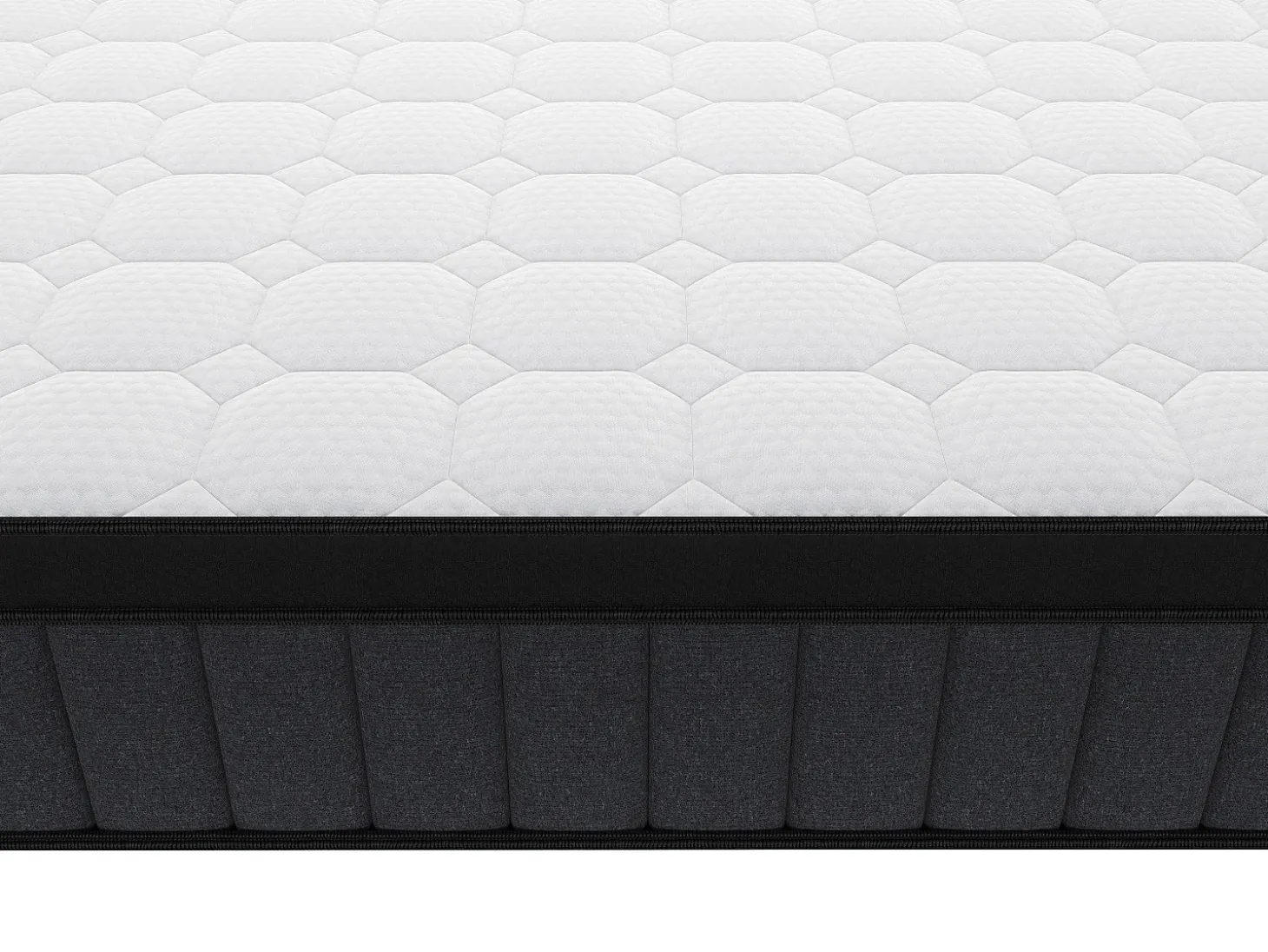Conjunto 140x190 cm sommier arrumação colchão híbrido molas 7 zonas gel de memória de forma esp. 25 cm TOLCA YSMÉE