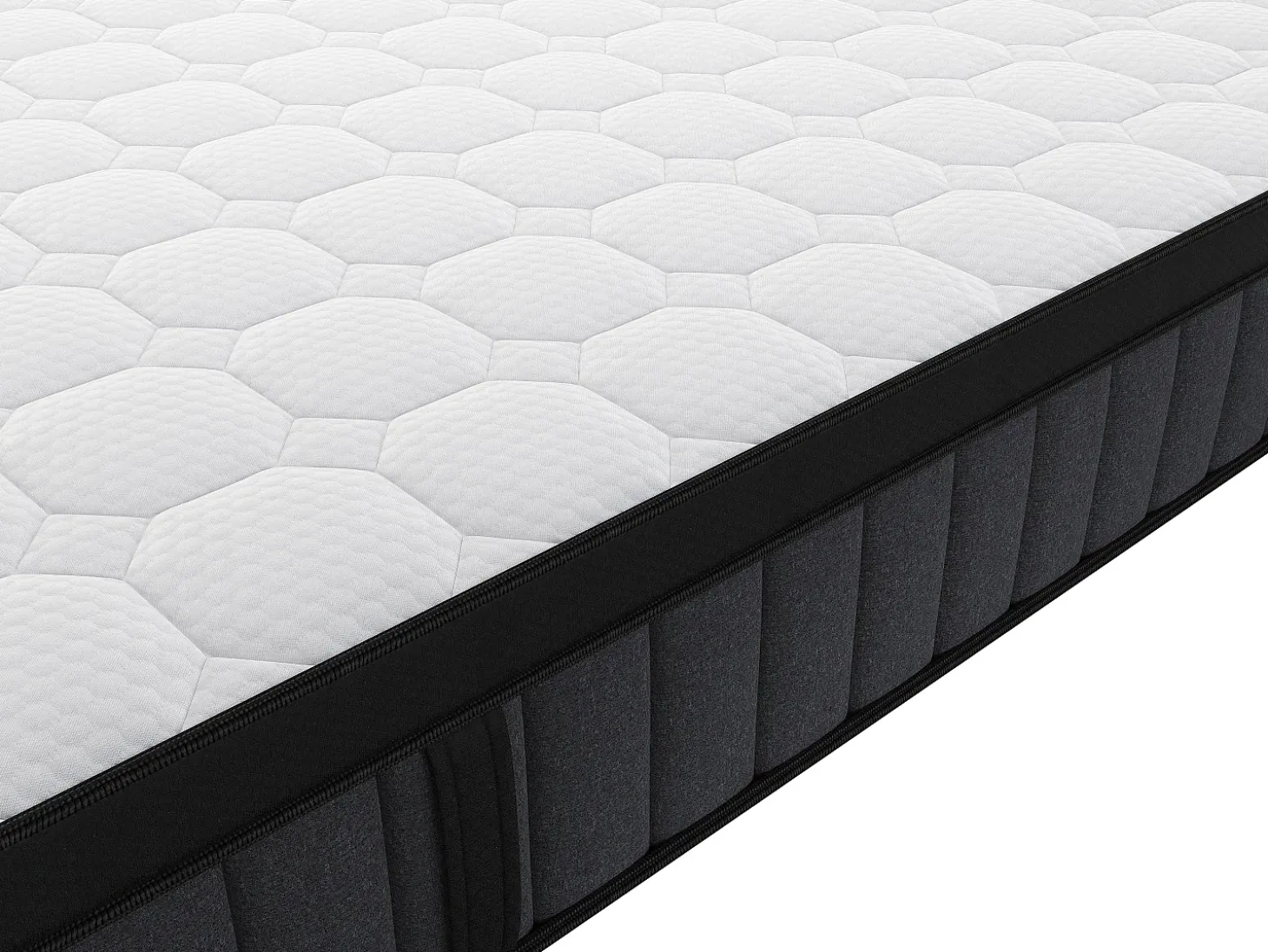 Conjunto 160x200 cm sommier arrumação colchão híbrido molas 7 zonas gel de memória de forma esp. 25 cm TOLCA YSMÉE