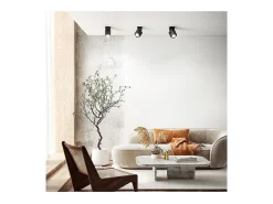 CONNECT aplique LED quadrado preto ajustável 1xGu10 Perenz