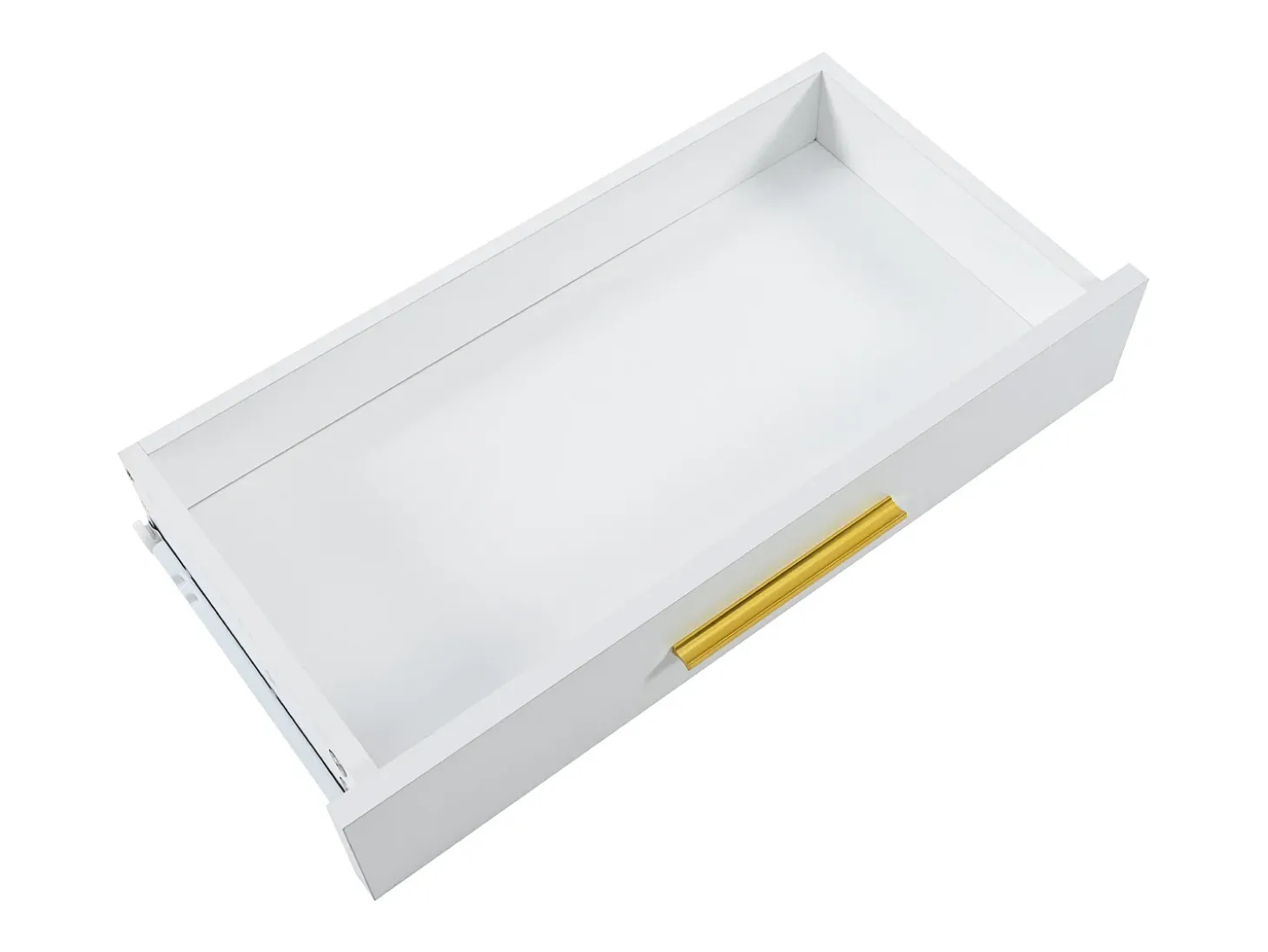 Consola com 2 gavetas - Pés em metal dourado - Branco - BLITZ