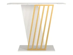 Consola cor efeito mármore branco e dourado - ORSONA