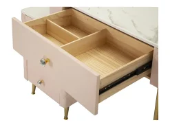 Consola de Maquilhagem VKH22, Cor-de-rosa, 120x40x75 cm, Kendra Home