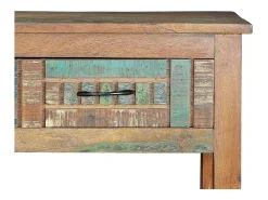 Console exclusivo em madeira reciclada multicolorida