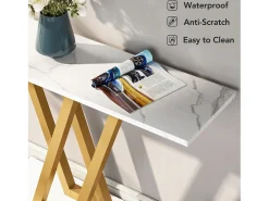 Console Móvel, Console de Entrada de Corredor Industrial, Mesas de Entrada de 110 cm Mesa de Sofá Estreita para Sala