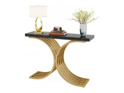 Console Móvel, Mesa Console Branca Móvel, 100 x 30 x 80 cm Pequena Mesa de Apresentação (Preta)