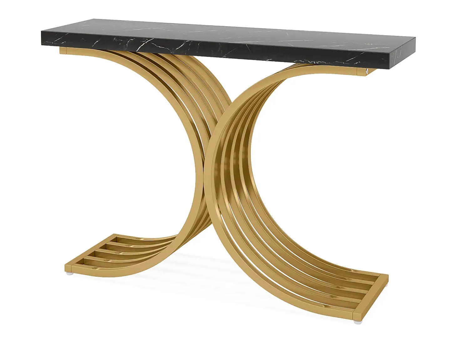Console Móvel, Mesa Console Branca Móvel, 100 x 30 x 80 cm Pequena Mesa de Apresentação (Preta)