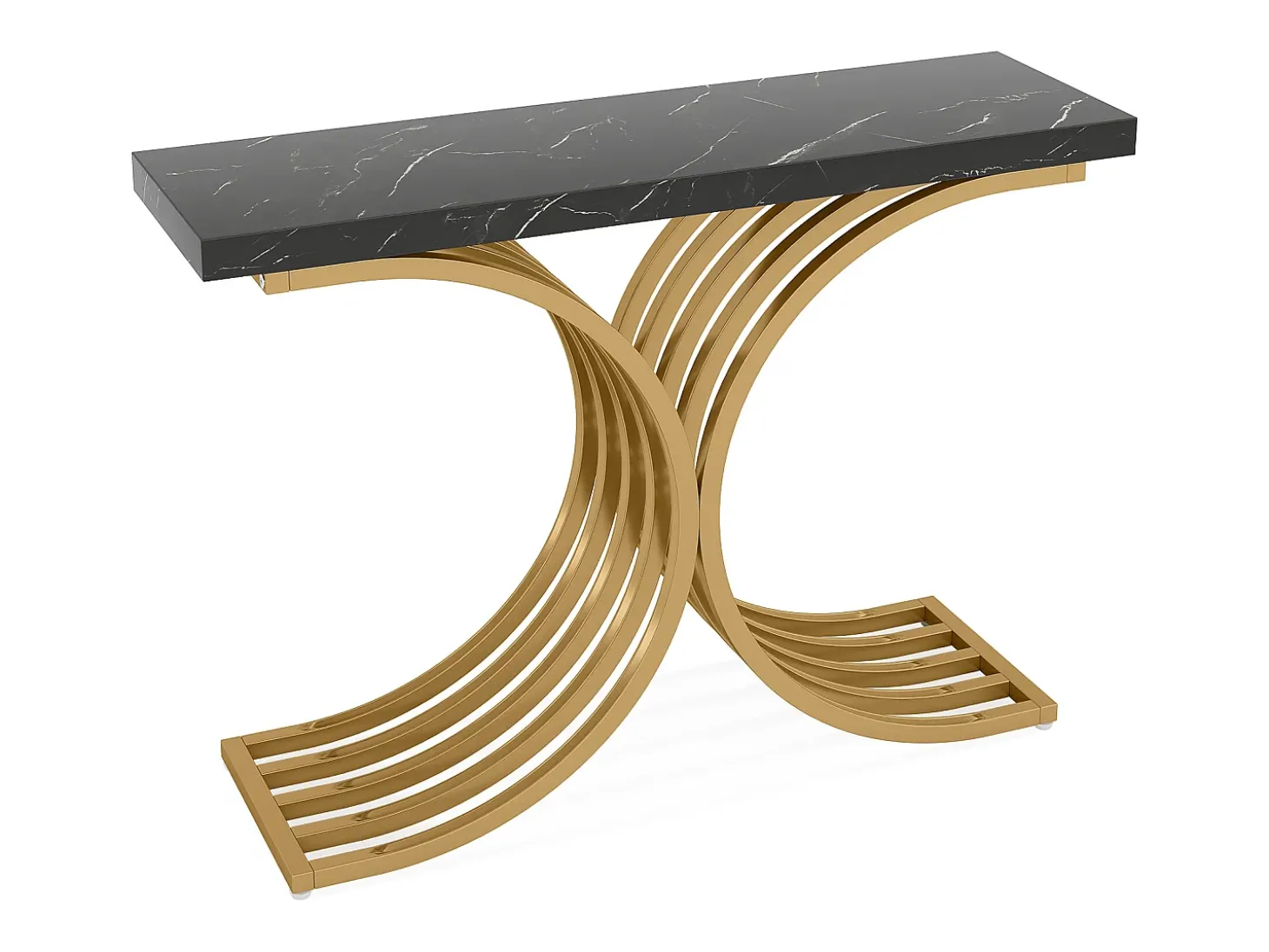 Console Móvel, Mesa Console Branca Móvel, 100 x 30 x 80 cm Pequena Mesa de Apresentação (Preta)