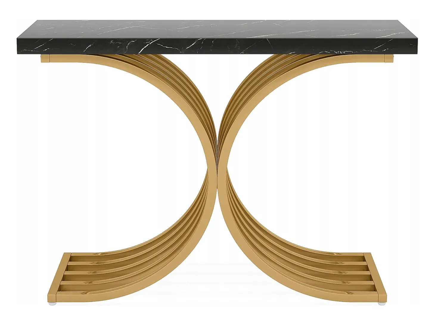 Console Móvel, Mesa Console Branca Móvel, 100 x 30 x 80 cm Pequena Mesa de Apresentação (Preta)