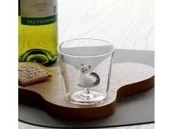 Copo de vidro borossilicato, Gato, branco/cinza 350 ml, Tabby Cat