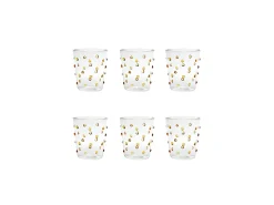 Copo Zafferano Party Tumbler Amarelo Ouro 45 cl Conjunto de 6 Peças de Vidro