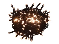 Cordão de luzes 400 LED 40 m 8 efeitos iluminação branco quente